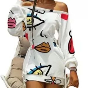 Off the shoulder African print mini dress